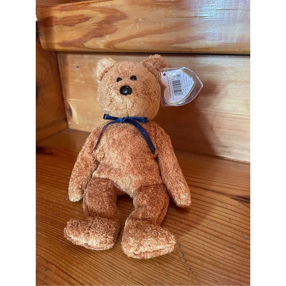 TY Beanie Baby - FUZZ the Bear (9 inch) Brown Soft Plush